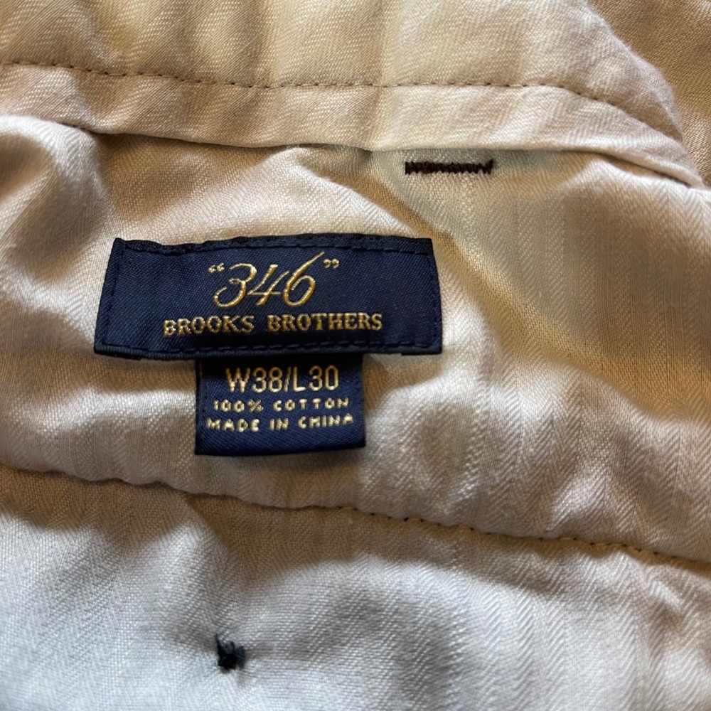 Brooks Brothers 346 Mens Brown Corduroy Pants Flat Front Cotton 38x30 - Picture 3 of 9
